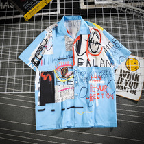 Mens Fashion Shirts Casual Short Beach Tops Loose Streetwear