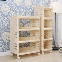 Bedroom storage rack cabinet kitchen mobile shelf pulley seam home movable finishing bookshelf refrigerator