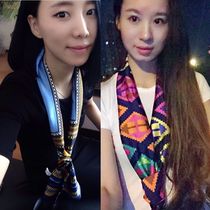 Korean version of the spring and autumn long scarf professional scarf wild printed scarf long thin long decorative small scarf female streamers