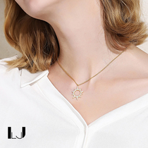 Little Joys Sun 925 silver necklace women sweater pendant atmospheric Autumn Winter choker Net red choker