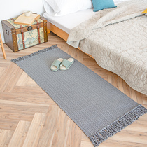 Nordic Tea Table Cotton Thread Woven Ground Mat Grey Minimalist Bedroom Carpet Bedside Blanket Living Room Floating Window Cushion Office