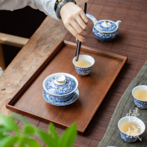 Tea table Long square wood trays Bamboo size Number of tea flattery Home Japanese style Bamboo Tea Todaystyle Tea Set Tea Tray