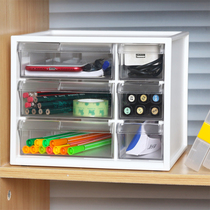 Japan Komei new six-grid desktop plastic multi-layer small drawer type transparent desk desk stationery storage box
