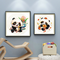 Chinese style panda cross stitch 2021 new embroidery small piece thread embroidery living room bedroom dining room small self embroidery handmade
