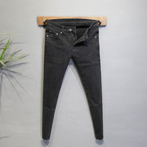 Spring new black Gray stretch skinny jeans male youth Korean slim slim slim long pants