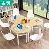 Creative trapezoidal table Combination Art training table Splicing desks and chairs Reading tables Office conference tables Student desks