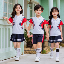 Kindergarten garden clothes summer primary and secondary school students class uniforms sports suits Red Childrens Day performance clothes tide