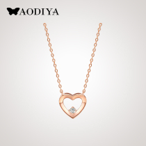 Love necklace female sterling silver 2021 new light luxury niche clavicle chain heart-shaped Valentines Day gift to girlfriend