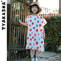 (Cool Series) TYAKASHAKIDS Takasha childrens skirt summer new full print girls dress