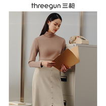 Three-shot base shirt women wear spring Modal turtleneck two lapel base underwear Womens warm top