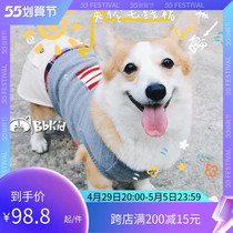 Small B-cub Autumn Winter Yinglun Wind Leave Two Pets Sweater One-piece Dress Kitty Flag Chai Dog Kokie Clothes