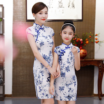 Pro-child dress Mothers dress Childrens qipao Summer ancient dress Han suit hewn and dress foreign air Special improvement of Chinese wind