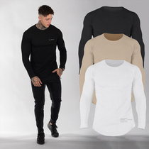 Autumn muscle Captain sports long sleeve T-shirt mens Cotton running slim stretch fitness brother training shirt