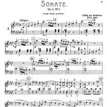 Beethoven No. 1 Sonata in f minor all Op2No1 original piano score HD with fingering