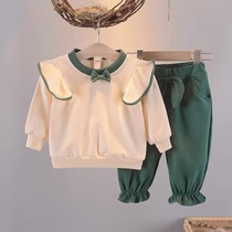 Female Baby Fall Suit 2021 New Baby Long Sleeve Autumn Dress Foreign Air Trendy Girl Clothes Korean version Two sets