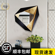 European style wall decoration pendant metal decoration wrought iron wall creative mirror living room dining room model room porch background wall