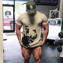 Fitness Net red same global beast fitness training leisure size loose breathable sweat elastic T-shirt short sleeve