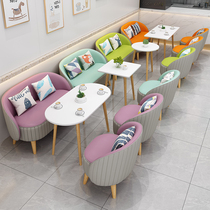 Café Milk Tea Shop Sofa Negotiation Area Catering West Dining Room Table And Chairs Combined Commercial Office Leisure Cassette Double