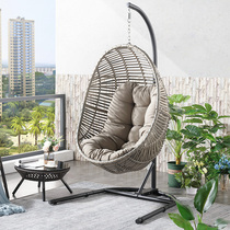 Outdoor rattan chair rocking chair indoor hanging basket balcony single Birds Nest Net Red adult hanging chair living room home lazy hanging chair