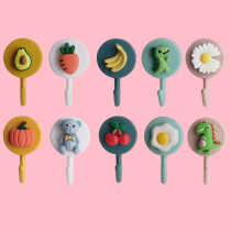 Cute Creative Kitchen Hook Powerful Viscose Free To Punch Door Rear Clothes Small Clothe Hood Hook Wall Face No Mark Bearing