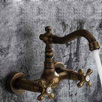 Full copper hot and cold water surface basin tap Eurostyle antique entrance to wall hotel Villa Furniture Wash Face Pool Retro Tap