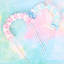 Cake decoration ins Wind wool ball arch three-dimensional flower arch hair ball baking decoration plug-in dessert table plug-in