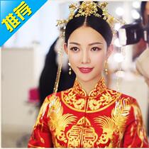 c bride Chinese new style costume headdress hairpin Bride wedding golden tassel wedding hair jewelry Phoenix crown accessories