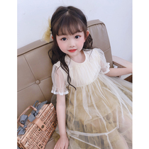 Girl Princess Dress Fluffy Dress Superfairy Ocean Gas Skirt 2022 Summer Dress New Childrens Web Yarn Dress Dress