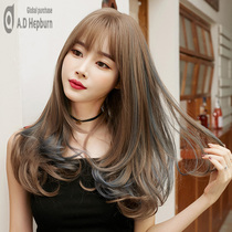 Wig woman long hair long curly hair Liu Haizi shoulder micro-roll emulated human hair silk gradient large wave natural full headgear style