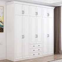 Wardrobe modern minimalist home bedroom four door with top Cabinet white cabinet special multi-function six eight door wardrobe