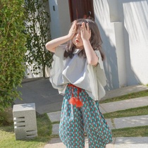 Girl Elephant Anti-mosquito Pants 2022 Summer Dress New Little Girl Loose Broadlegged Pants Foreign Air Breathable Light Cage Pants Tide