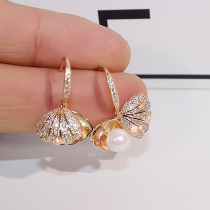 Korea New Wave 2021 New Tide Fashion Earrings Shell Jane Earrings Female Long Temperament Joker Earrings