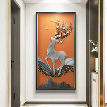 Modern light luxury high-end porch decorative painting Three-dimensional pure hand painting corridor aisle mural stair hanging painting complex building