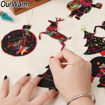 OurWarm 24pcs Magic Color Scratch Christmas Ornaments Cute