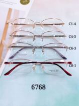 2019BN women half-frame two-color plating ultra-light pure titanium glasses frame can be equipped with presbyes 6768
