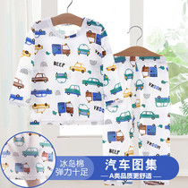 Middle and Child Iceland cotton thin section Childrens spring Summer Sleeping suit Male girls baby Long sleeves Long sleeves Long pants Air conditioning Clothing
