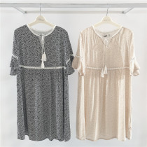 Spelled out perfect special cabinet Pregnancy Maternity Dress Summer Casual flower Lotus Leaf Cuff dress 82B25131