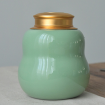 Hanqingtang Fulu metal double-covered tea pot Longquan celadon sealed tea pot loose tea wake-up tea storage pot flower tea pot