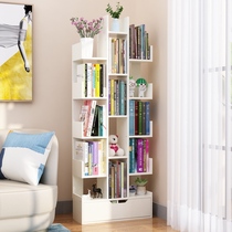 Simple Bookshelf Treetop Shelf Multilayer Floor Leaning Wall Living Room Small Bookcase Children Provincial Space Brief Hyundai