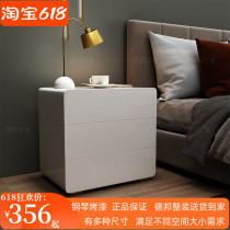 Simple modern bedside table bedroom three bucket bedside cabinet fashion White piano paint full storage cabinet storage cabinet