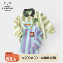 Rabbi Tree Boy Clothing Boy Striped Polo Shirt 2022 Spring Dress New Baby Flipped Blouses Child Casual T-Shirt