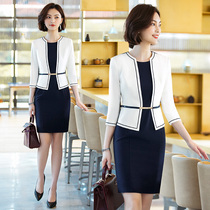 Professional suit temperament high-end goddess fan jewelry shop beautician overalls shopping mall shopping guide overalls dress autumn