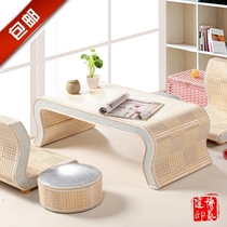 Bamboo and rattan tatami coffee table Bay window table Simple Korean Kang table and several tables Windowsill Balcony floor table combination
