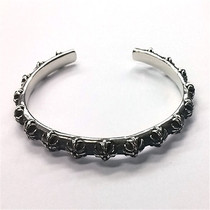 European and American Chaos Temperament 925 Pure Silver Small Cross Bracelet Temperament Bracelet Men And Women Fashion Retro Hand Ring Accessories