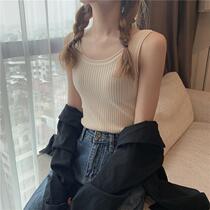 Camelot vest women wear summer 2021 New Korean slim slim Joker short knitted base shirt top