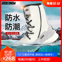 Gsou Snow winter snow boots womens middle tube outdoor non-slip waterproof warm ski shoes Northeast snow country tourism