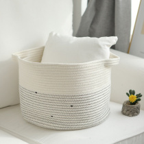 Boutique large floor folding wardrobe sundries clothes basket childrens clothing hat storage basket household cotton thread Nordic style