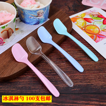 Inclined ice cream scoop scoop plastic ps ice cream scoop plastic ps ice cream scoop ball dug disposable dessert spoon 8 colors