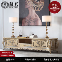 Hertha Court French Furniture High-end European Solid Wood 2 m TV Cabinet Neoclassical 1 6 2 m Locker P1