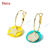 Spring 2021 925 Silver Needle Candy Color Asymmetric Personality Earrings 2021 New Tide Earrings Net Red French